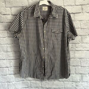 PREOWNED LUCKY BRAND CALIFORNIA FIT PLAID MENS BUTTON DOWN SHORT SLEEVE XXL